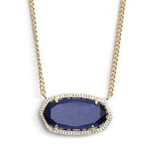 Kendra Scott Navy Blue Gold Dylan Pendant Necklace